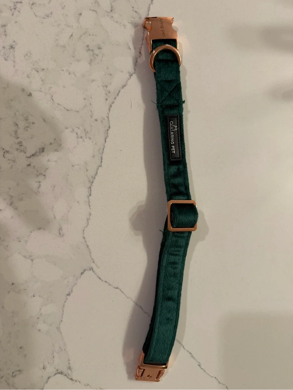 NWOT Aring Pet Emerald Green Velvet Dog Collar & Leash Set